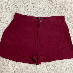Maroon Flowy Shorts